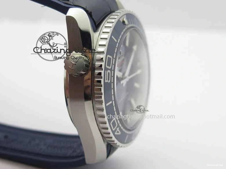 0320 Planet Ocean 2016 43.5mm SS OM 1:1 Best Edition Blue Dial On Blue Leather Strap A Sophisticated 8165